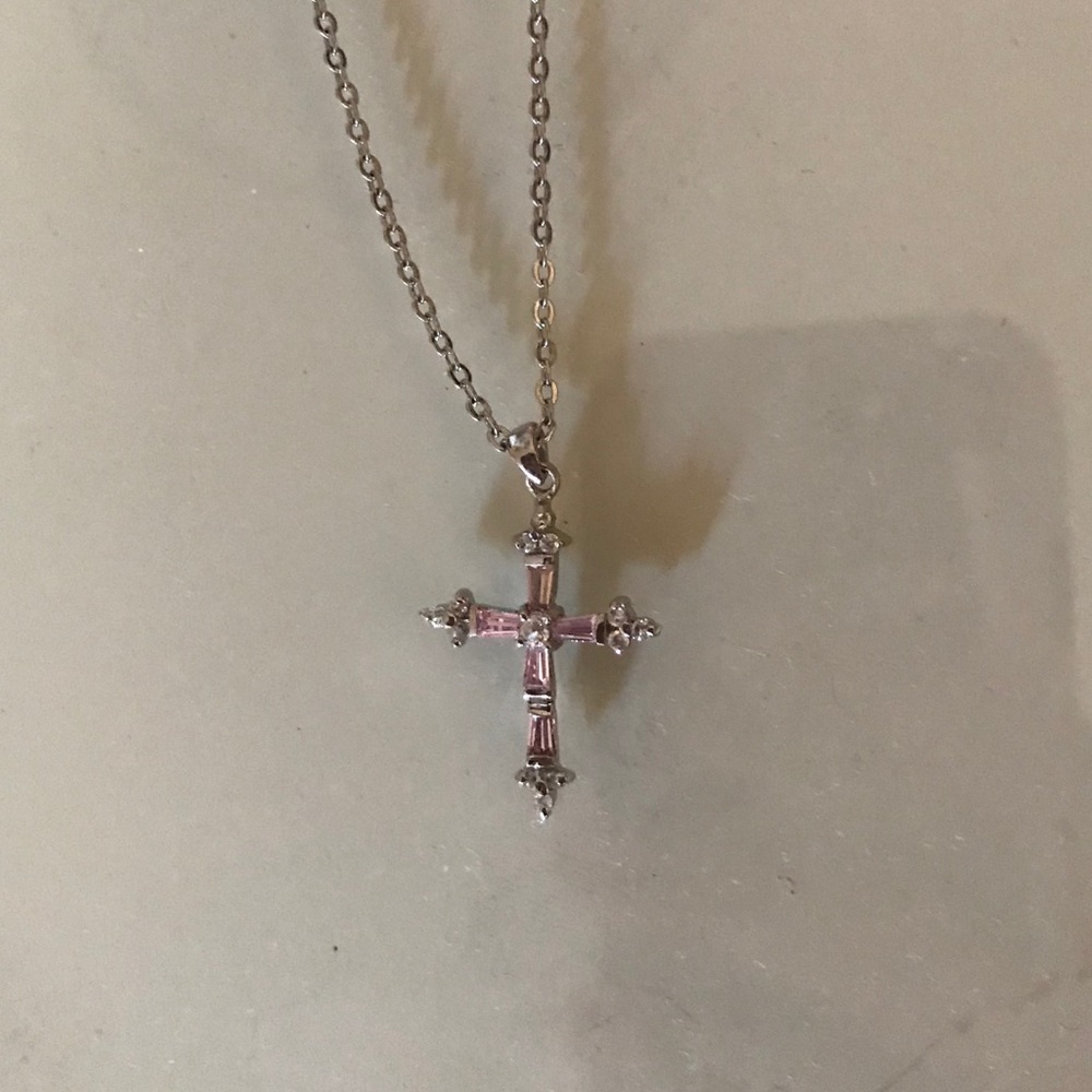 Christian Pink Cross Necklace
